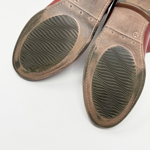 Eric Michael Womens Rust Brown Leather Pull on Back Zip Bootie Size 8-8.5 EU 39 - Picture 8 of 9